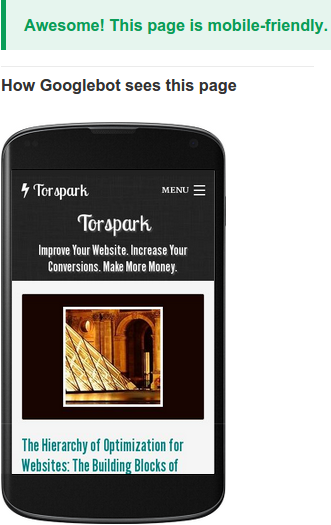 torspark googlebot mobile view